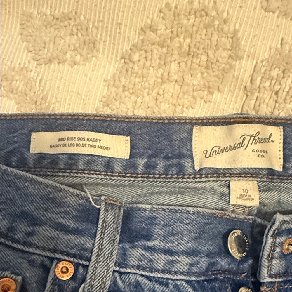 Universal Thread Light Blue Distressed Flare Jeans - Picture 2 of 3